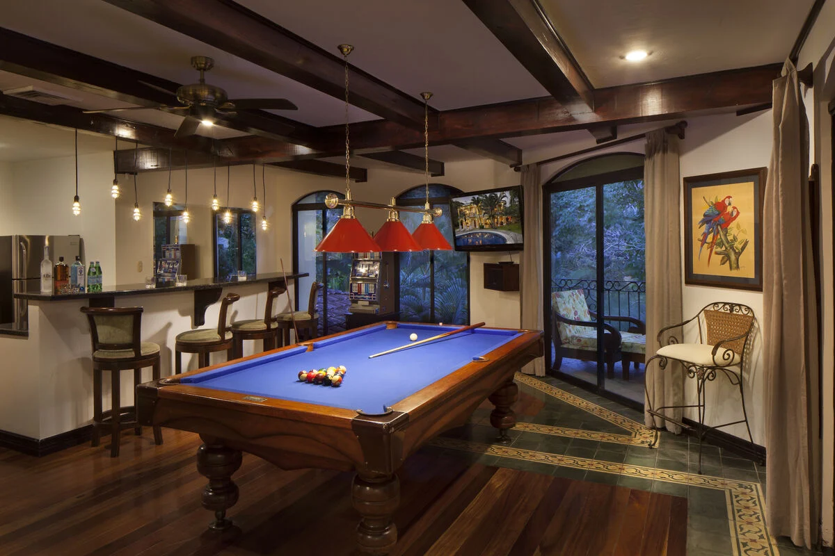 One of our Costa Rica vacation rentals with a pool table.